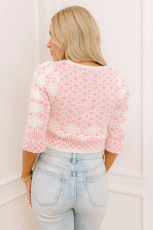 Charming Moment Knit Crop Top in Pink sold by Impressions product image thumbnail 5