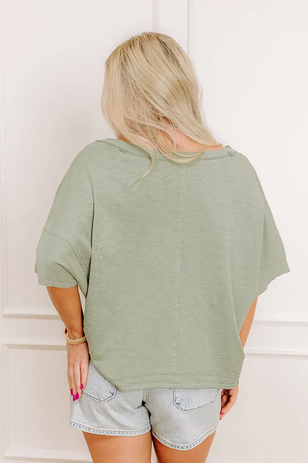 Keeping It Casual Heathered Tee in Sage sold by Impressions product image thumbnail 5