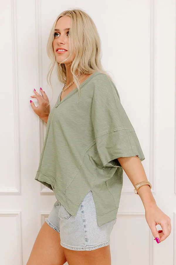 Keeping It Casual Heathered Tee in Sage sold by Impressions product image thumbnail 3