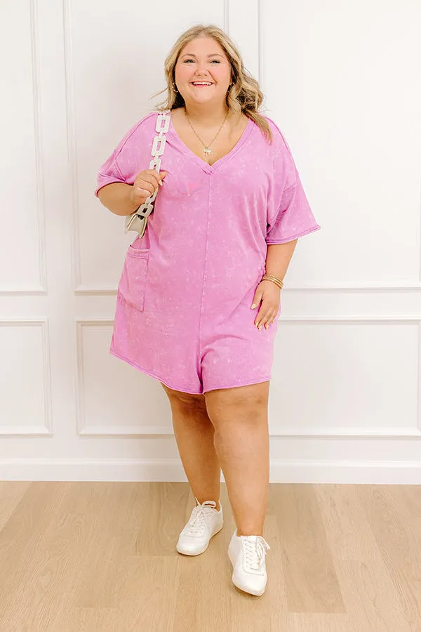 Easy To Style Vintage Wash Romper in Violet Curves sold by Impressions product image thumbnail 3