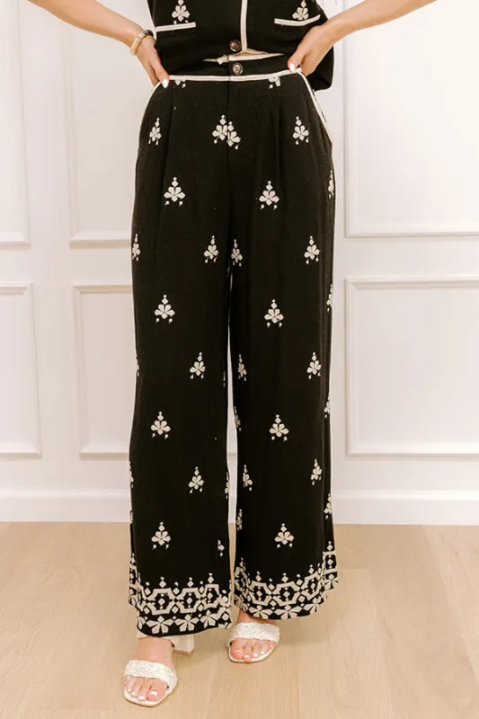 Vacay Vibes High Waist Embroidered Wide Leg Pants sold by Impressions