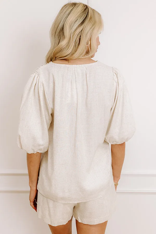 Oceanside Bliss Linen-Blend Top sold by Impressions product image thumbnail 4