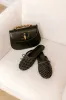 The Elsie Faux Leather Woven Flats in Black sold by Impressions