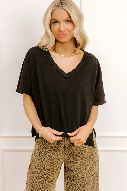 Keeping It Casual Heathered Tee in Black sold by Impressions