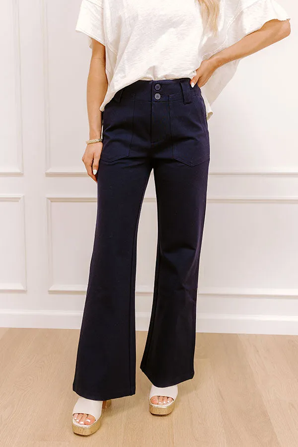 The Diana High Waist Flares in Navy sold by Impressions