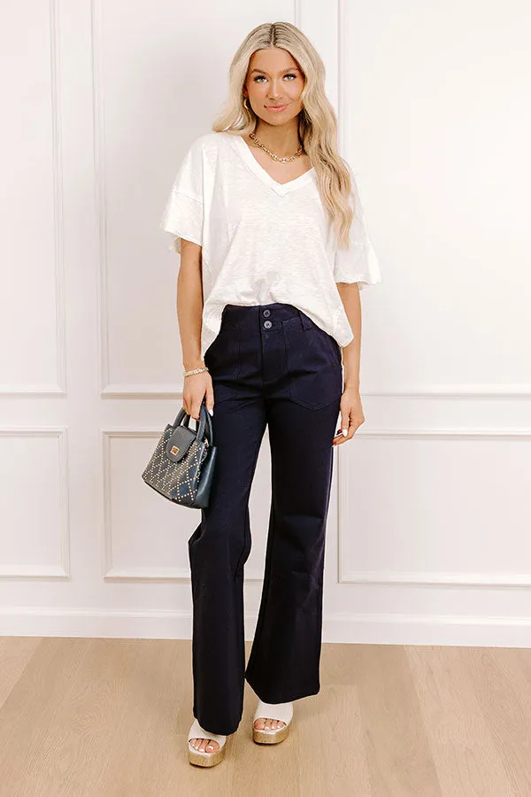 The Diana High Waist Flares in Navy sold by Impressions product image thumbnail 2