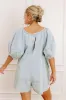 Sweetest Smile Denim Romper in Light Wash sold by Impressions
