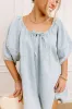 Sweetest Smile Denim Romper in Light Wash sold by Impressions
