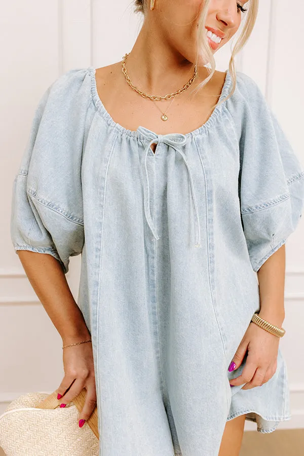 Sweetest Smile Denim Romper in Light Wash sold by Impressions product image thumbnail 2