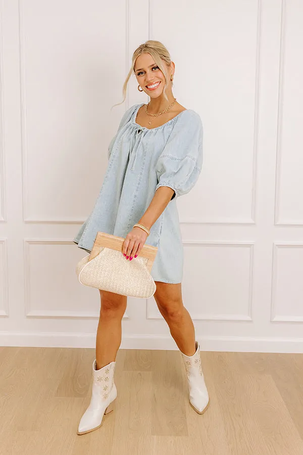 Sweetest Smile Denim Romper in Light Wash sold by Impressions product image thumbnail 3