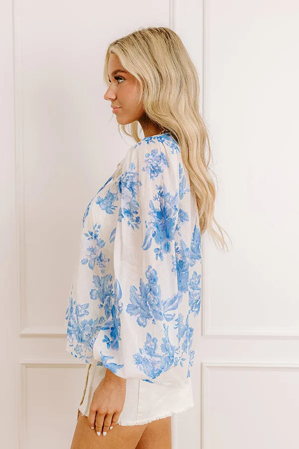 Garden Serenade Floral Top in Blue sold by Impressions product image thumbnail 4