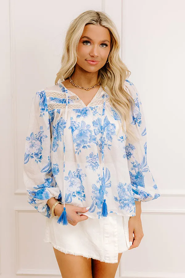 Garden Serenade Floral Top in Blue sold by Impressions product image thumbnail 2