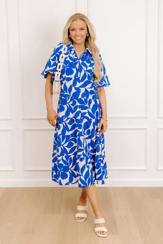 Floating On Cloud Nine Midi Dress in Royal Blue sold by Impressions