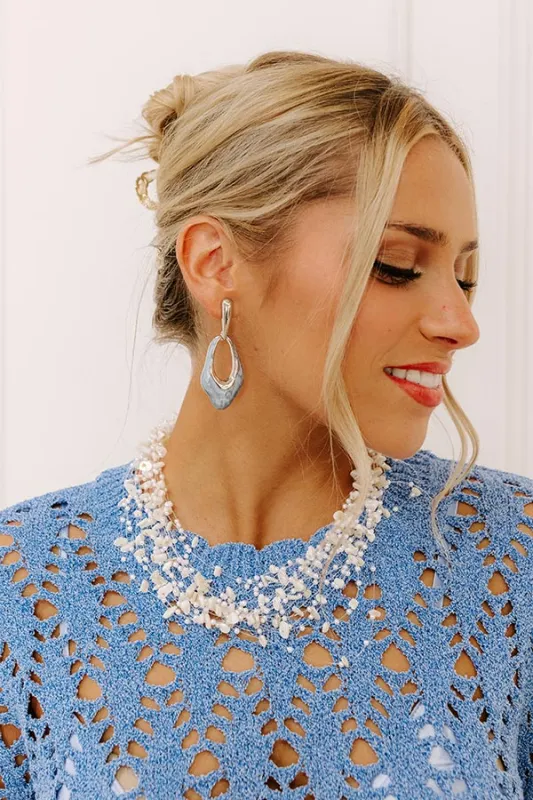 Kind Smile Earrings in Blue sold by Impressions