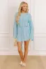 Oceanside Dreaming Pointelle Knit Mini Dress in Aqua sold by Impressions