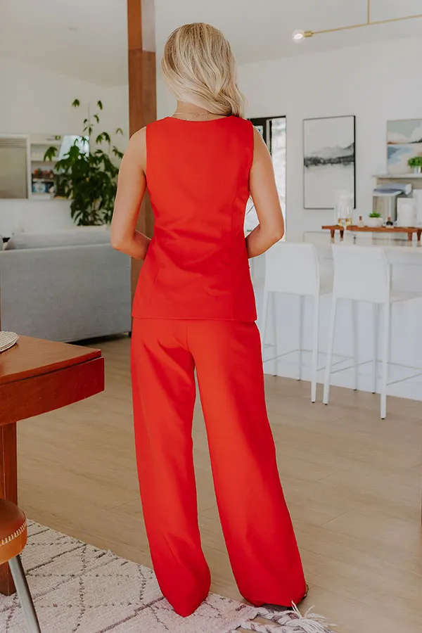 Boss Babe Wide Leg Jumpsuit in Scarlet sold by Impressions product image thumbnail 5