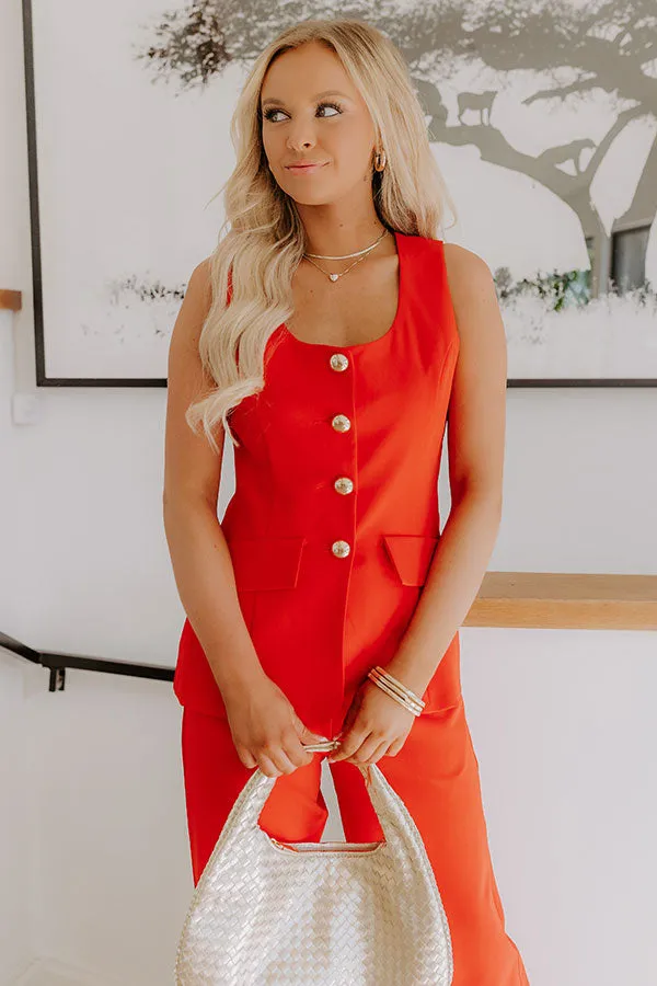 Boss Babe Wide Leg Jumpsuit in Scarlet sold by Impressions product image thumbnail 2