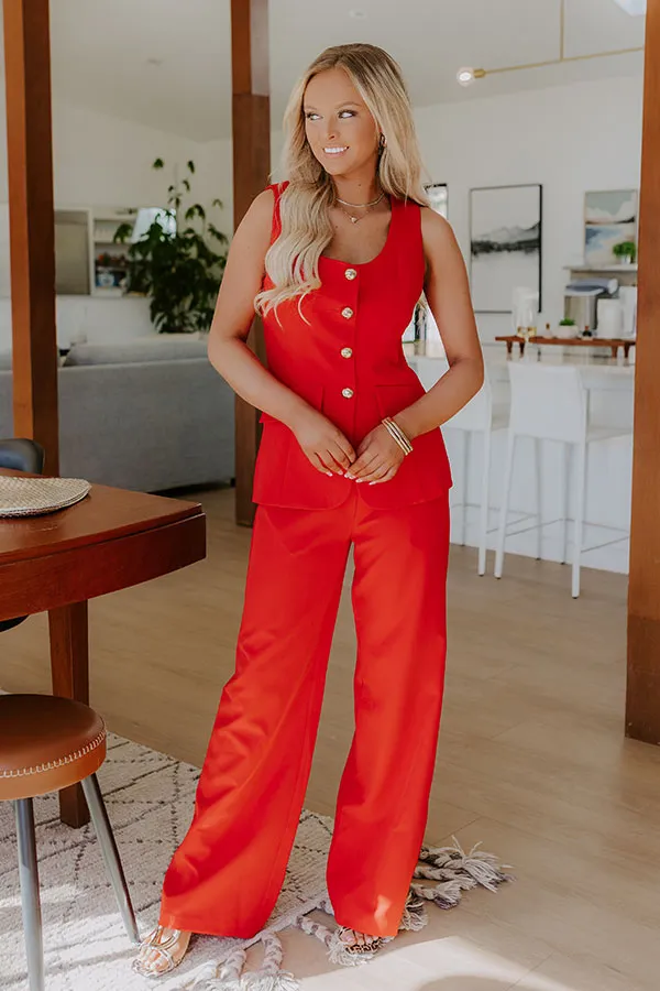 Boss Babe Wide Leg Jumpsuit in Scarlet sold by Impressions product image thumbnail 3