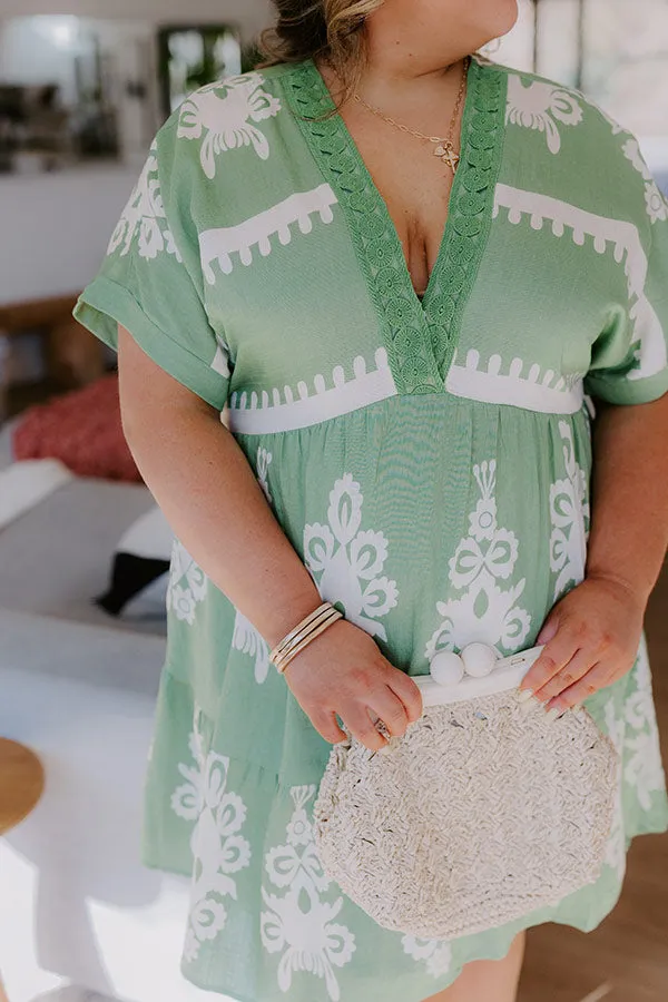 Resort Chic Mini Dress in Green Curves sold by Impressions product image thumbnail 4