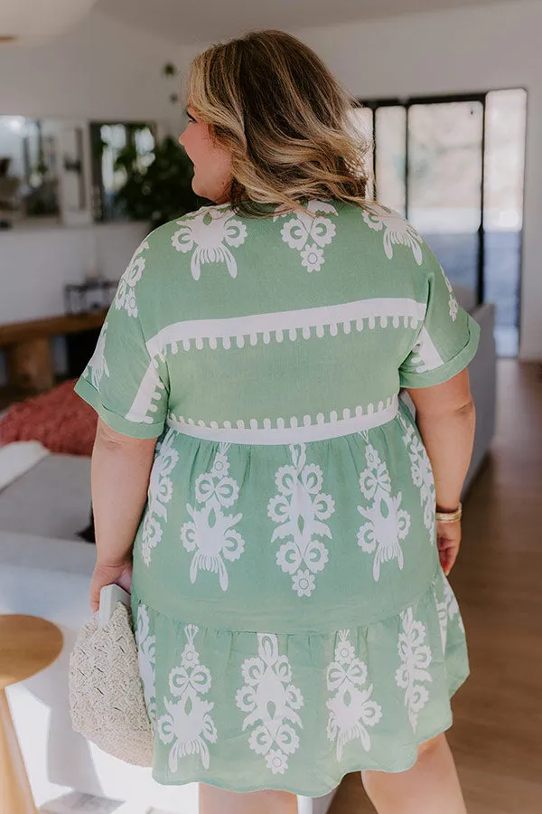 Resort Chic Mini Dress in Green Curves sold by Impressions product image thumbnail 5