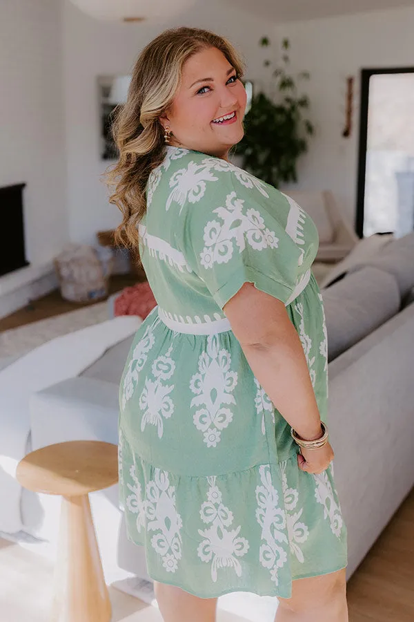 Resort Chic Mini Dress in Green Curves sold by Impressions product image thumbnail 2