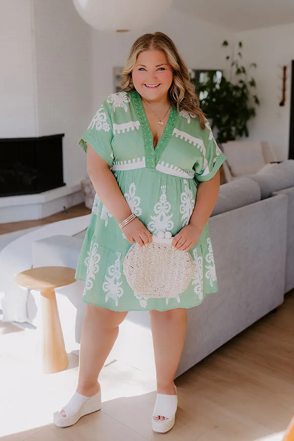 Resort Chic Mini Dress in Green Curves sold by Impressions product image thumbnail 3