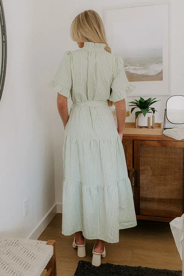 Sweet Energy Stripe Midi Dress in Sage sold by Impressions product image thumbnail 4