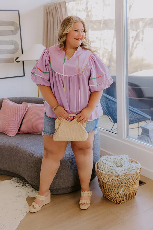 Stroll Through Town Square Top Curves in Lavender Curves sold by Impressions product image thumbnail 3