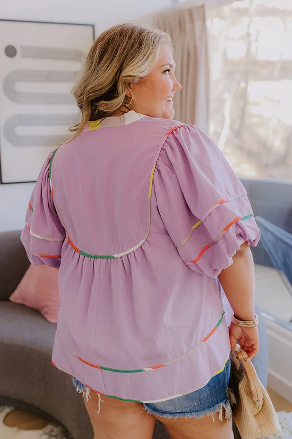 Stroll Through Town Square Top Curves in Lavender Curves sold by Impressions product image thumbnail 5