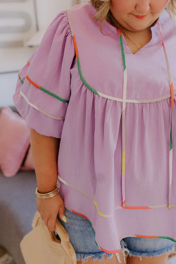 Stroll Through Town Square Top Curves in Lavender Curves sold by Impressions product image thumbnail 2