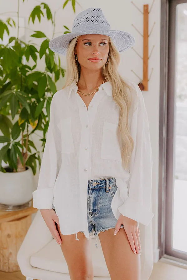 Seaside Breeze Linen-Blend Button Up sold by Impressions