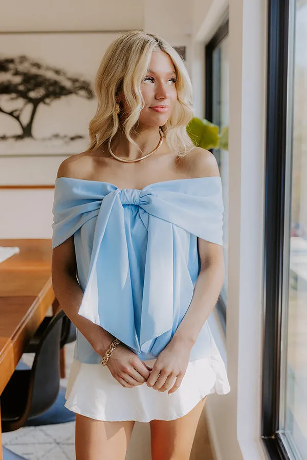 Sweet Statement Off Shoulder Top in Sky Blue sold by Impressions product image thumbnail 2