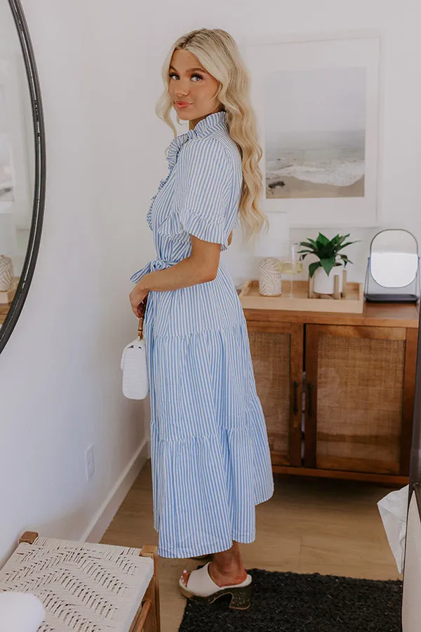 Sweet Energy Stripe Midi Dress in Sky Blue sold by Impressions product image thumbnail 5