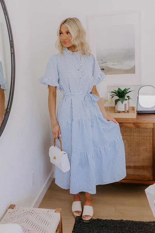 Sweet Energy Stripe Midi Dress in Sky Blue sold by Impressions product image thumbnail 2