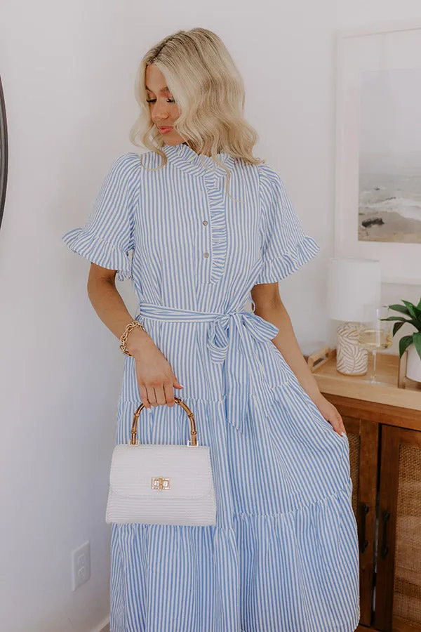 Sweet Energy Stripe Midi Dress in Sky Blue sold by Impressions product image thumbnail 3