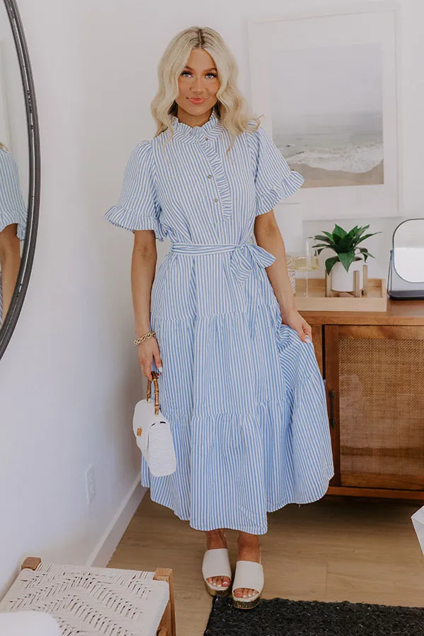 Sweet Energy Stripe Midi Dress in Sky Blue sold by Impressions product image thumbnail 4