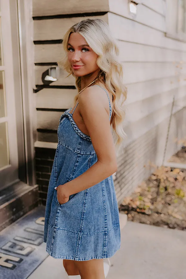 Nashville Nights Denim Mini Dress in Dark Wash sold by Impressions product image thumbnail 4