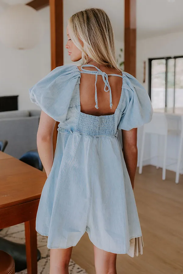 Bistro Cutie Denim Romper in Light Wash sold by Impressions product image thumbnail 4