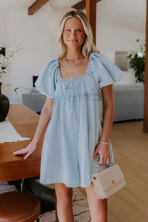 Bistro Cutie Denim Romper in Light Wash sold by Impressions