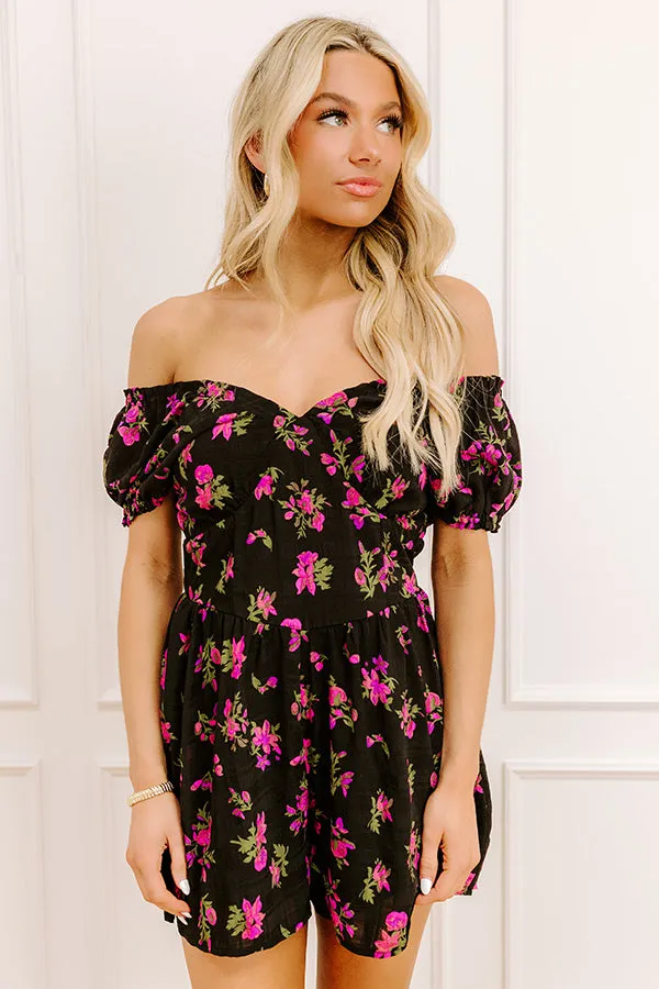 Romance In The Air Floral Romper in Black sold by Impressions