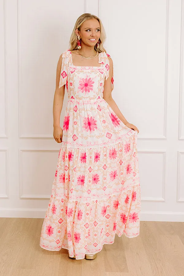 Garden Gala Floral Maxi Dress in Pink sold by Impressions