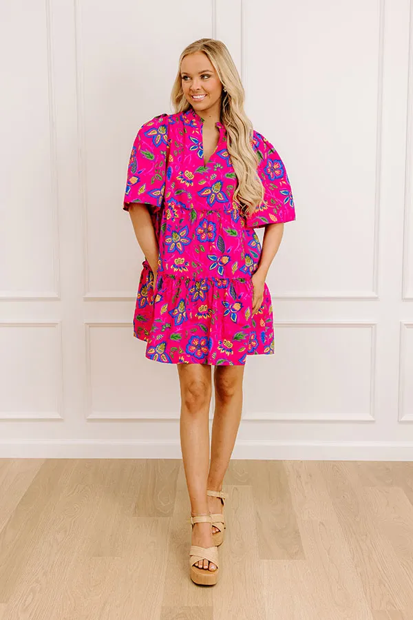 Charmed Feeling Floral Mini Dress in Hot Pink sold by Impressions product image thumbnail 3