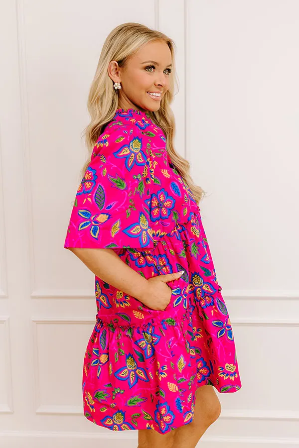 Charmed Feeling Floral Mini Dress in Hot Pink sold by Impressions product image thumbnail 4