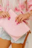 Bungalow Party Raffia Woven Clutch in Pink sold by Impressions