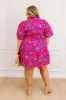 Charmed Feeling Floral Mini Dress in Hot Pink Curves sold by Impressions