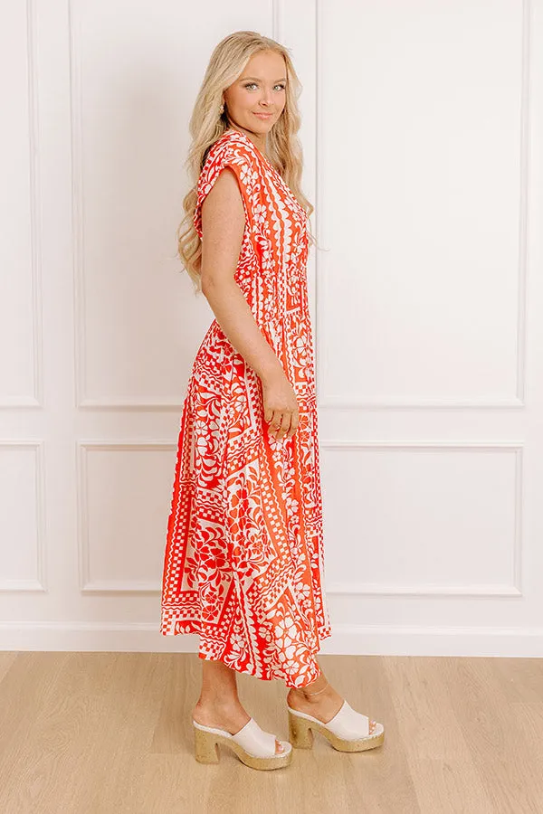 Hawaii Holiday Floral Midi Dress in Red sold by Impressions product image thumbnail 2