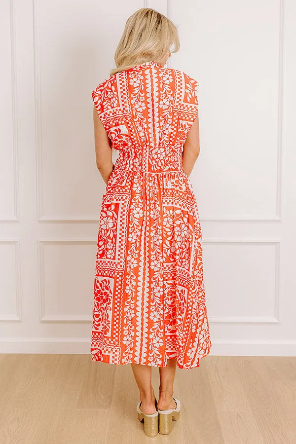 Hawaii Holiday Floral Midi Dress in Red sold by Impressions product image thumbnail 3