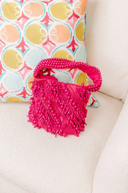 Vacay Vibes Embellished Purse in Hot Pink sold by Impressions