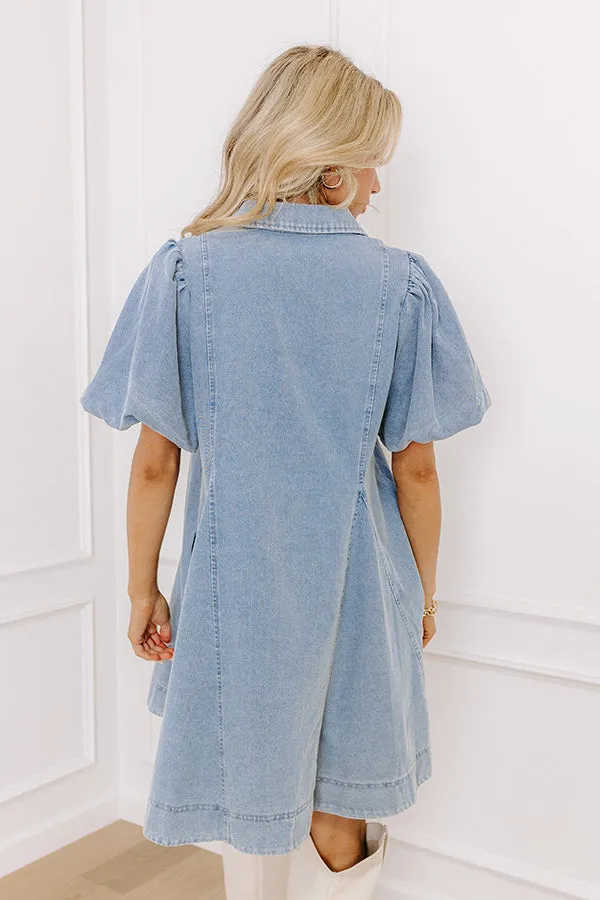 Dreamy Days Denim Mini Dress in Medium Wash sold by Impressions product image thumbnail 4