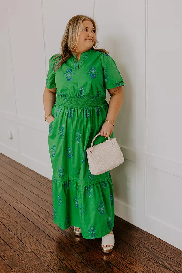 Brunch Babe Floral Maxi Dress in Kelly Green Curves sold by Impressions product image thumbnail 4